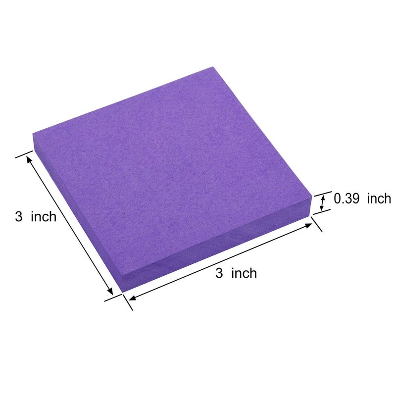 ZCZN 400 Sheets Pop-up Sticky Notes, 3 x 3 Inches, 4 Pads Bright Color Self-Stick Notes, 100 Sheets/Pad, Purple - Image 2